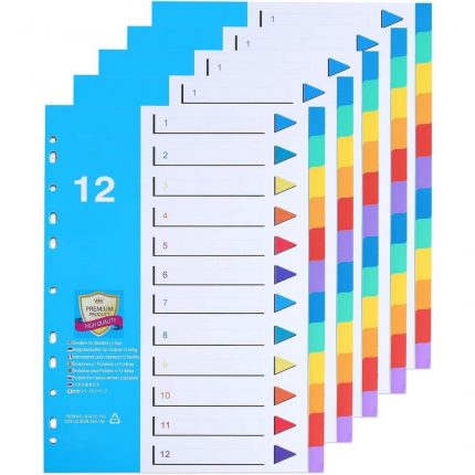 File Dividers 1-12 Color Series