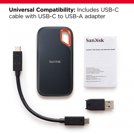 SanDisk 1TB Extreme Portable SSD 1050MB/s R, 1000MB/s W,