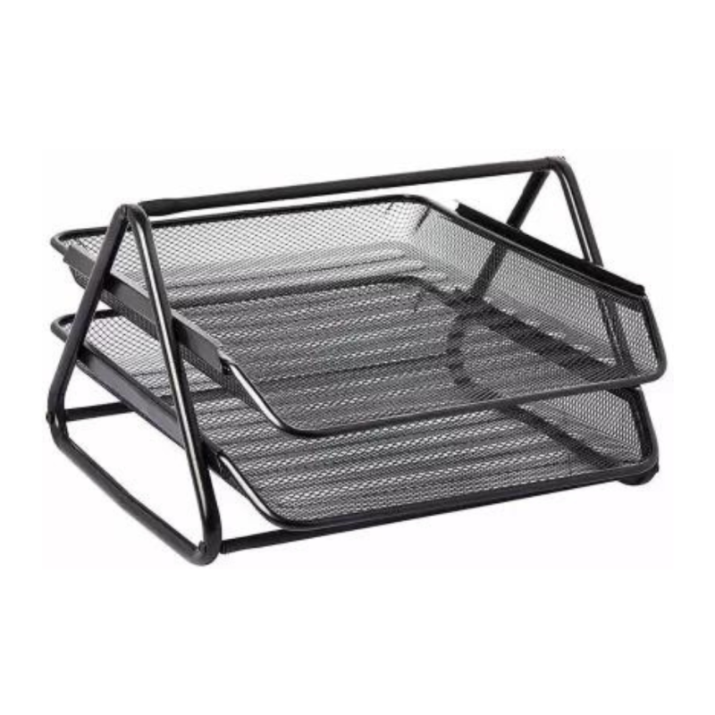 Metal Mesh 2 Tier Tray Black Color