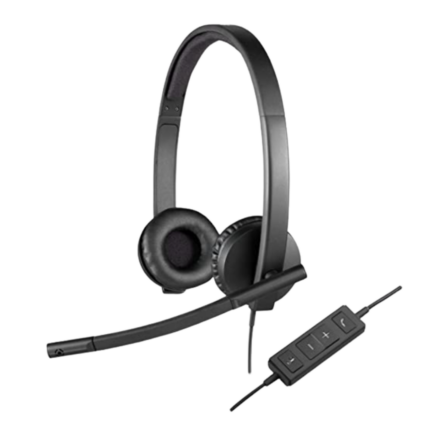 Logitech H570e Wired Headset, Stereo Headphones with Noise-Cancelling Microphone, USB, Indicator LED