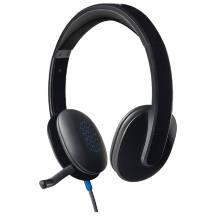 Logitech H540 Wired Headset, Stereo Headphone With Noise-Cancelling Microphone, Usb, On-Ear Controls, Mute Indicator Light,Black