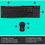 Logitech Mk270 Wireless Keyboard And Mouse Combo For Windows