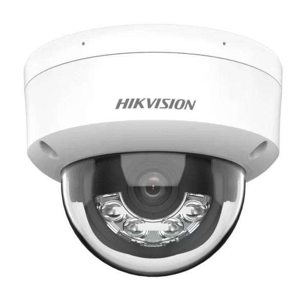 Hikvision DS-2CD1123G2-LIU 2MP Dome Camera with built-in mic, IR night vision, and durable IP67 and IK10 protection for secure surveillance.