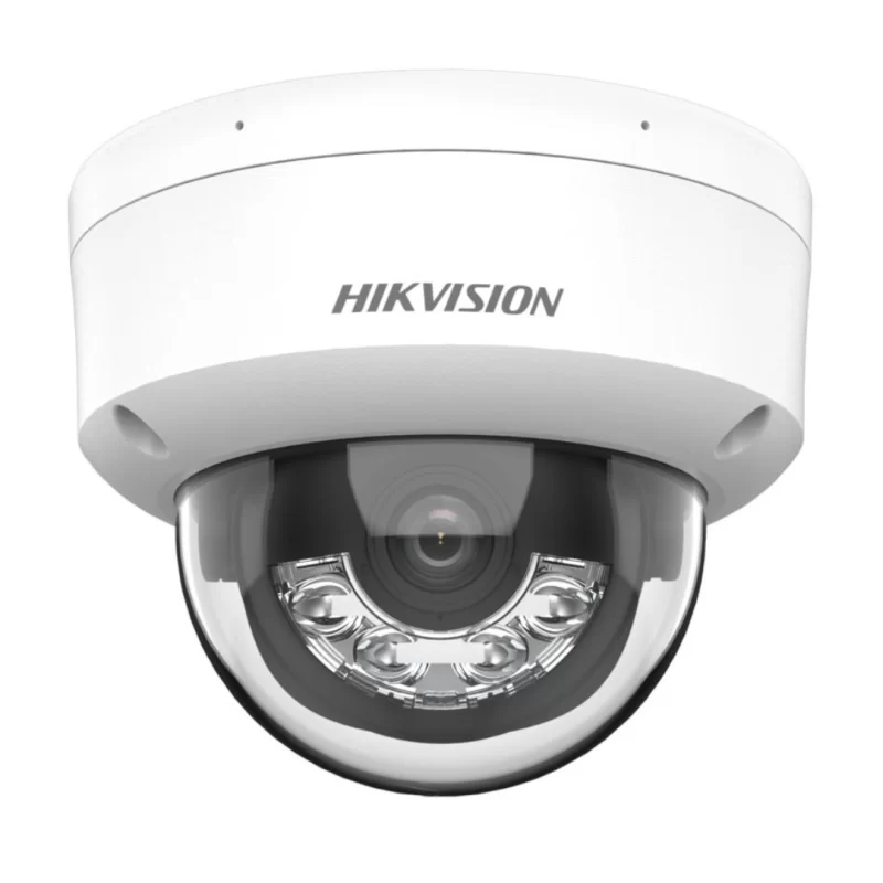 Hikvision DS-2CD1123G2-LIU 2MP Dome Camera with built-in mic, IR night vision, and durable IP67 and IK10 protection for secure surveillance.