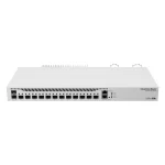 MikroTik CCR2004-1G-12S+2XS router featuring 12 x 10G SFP+ and 2 x 25G SFP28 ports, dual power supplies, and high-speed performance. Buy at costtocost.ae