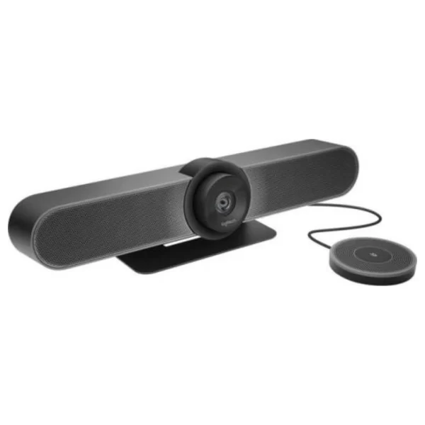 Logitech MeetUp Expansion Mic with extended audio pickup, mute button, and noise reduction for professional video conferencing.