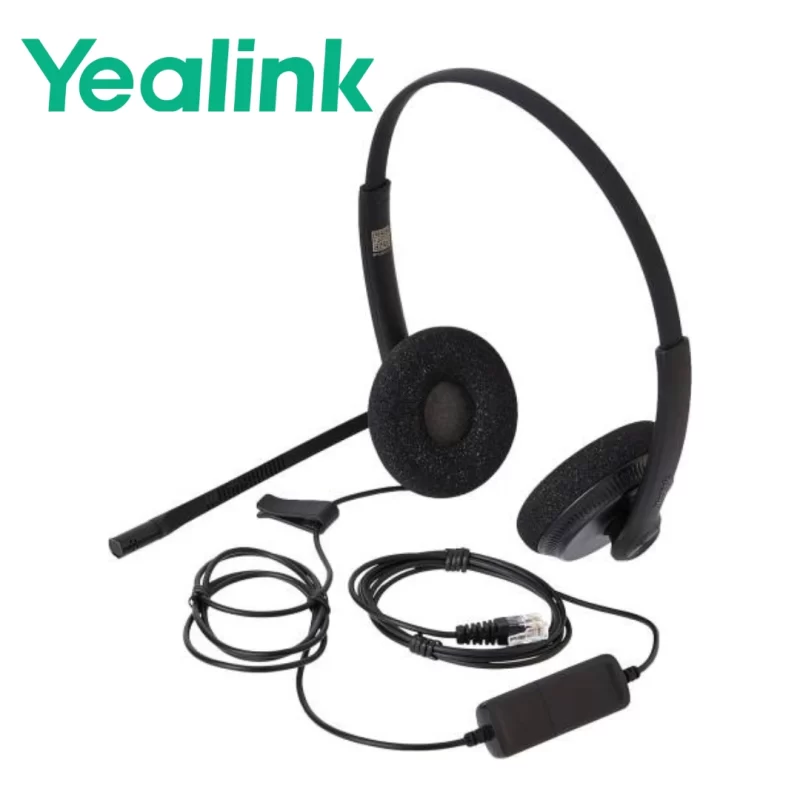 Yealink YHS34 Lite Dual Wired Headset with RJ9 Connectivity and Noise-Cancelling Mic