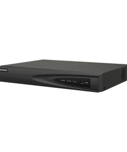 Hikvision DS-7608NI-Q1 8-channel 4K PoE Network Video Recorder with HDMI/VGA output and H.265+ compression – front and top view