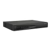 Rear panel of Hikvision DS-7608NI-Q1 showing 8 PoE ports, HDMI/VGA output, LAN, USB ports, and power input for seamless connectivity