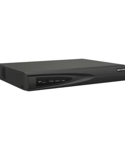 Rear panel of Hikvision DS-7608NI-Q1 showing 8 PoE ports, HDMI/VGA output, LAN, USB ports, and power input for seamless connectivity