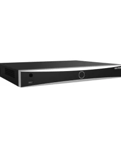 Rear view of Hikvision DS-7608NXI-K2/8P showing network ports, HDMI/VGA, USB, and power connections for complete setup overview