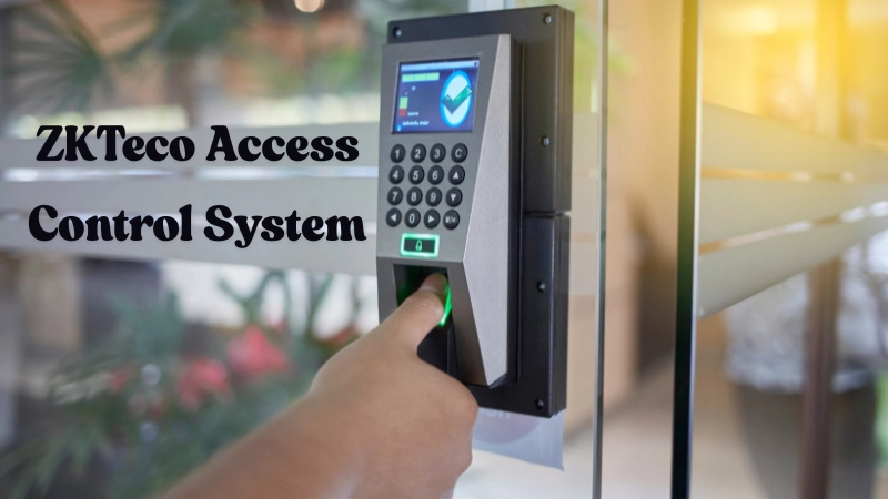 ZKTeco access control device installed at an office in Dubai, UAE