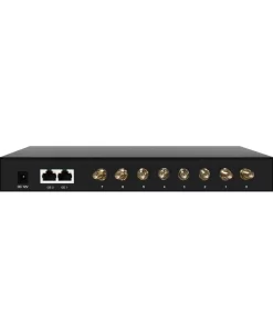 Back panel of Dinstar UC2000-VE-8G VoIP Gateway with Ethernet and antenna ports