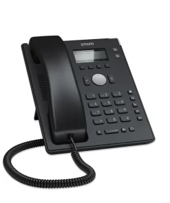 Front view of SNOM D120 Desk Telephone with backlit display