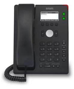 Side view of SNOM D120 Desk Telephone showing function keys