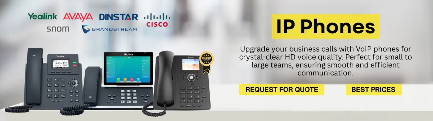 IP & VOIP phones - yealink, snom, Dinstar home page banner