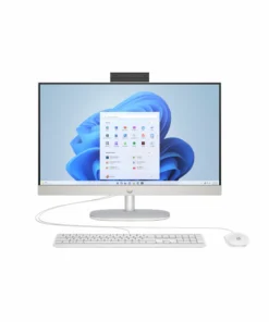 HP All-in-One 24-cr0307nh Desktop Front View – 23.8″ FHD Display in White